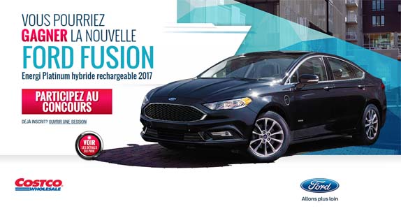 Concours Costco Vous pourriez gagner une Ford Fusion 2017