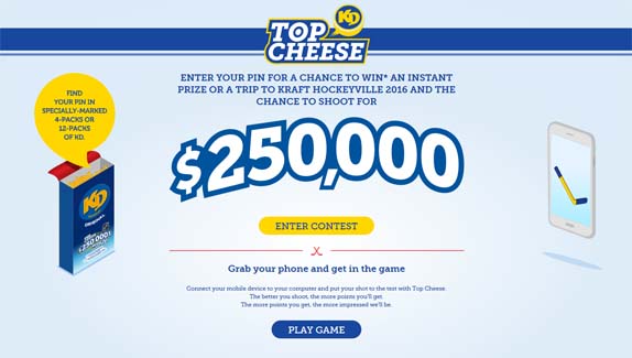 Kraft Dinner Top Cheese Contest