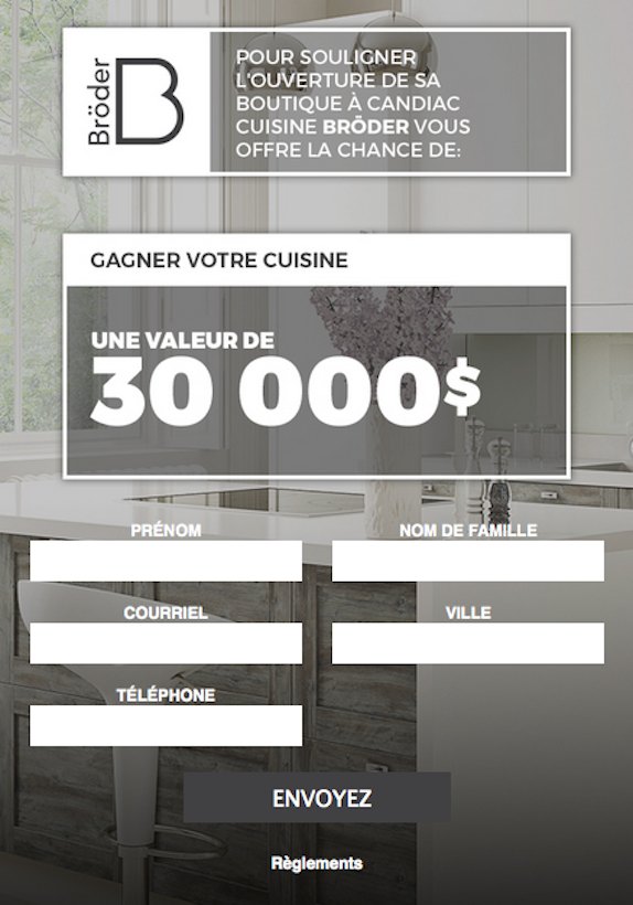 Concours Cuisine Bröder Gagnez votre cuisine d’une valeur de 30 000$