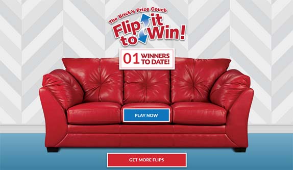 Brick’s Prize Couch Flip It To Win Contest