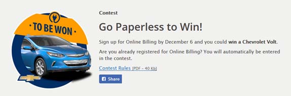 Hydro-Quebec Go Paperless to Win! Contest
