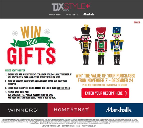 Winners, Marshalls, HomeSense – Win Your Gifts Contest