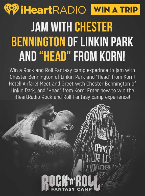iHeartRADIO Win a Trip JAM with Chester Bennington Sweepstakes