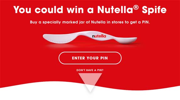Nutella Spife Instant Win Contest