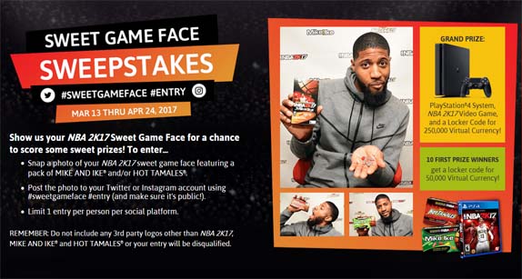 Mike and Ike and Hot Tamales Sweet Game Face Sweepstakes