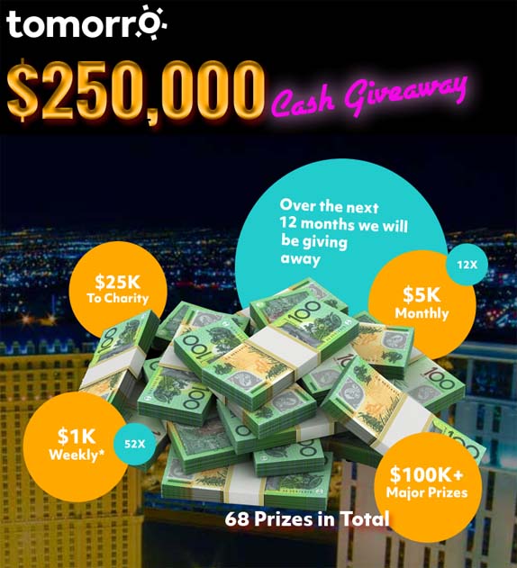 ROKT & Tomorro’s $250k Cash + Charity Giveaway