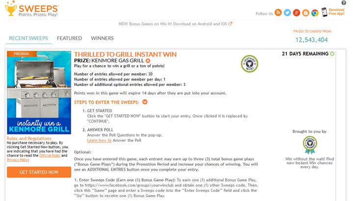 Shop Your Way Thrilled to Grill Instant Win Game