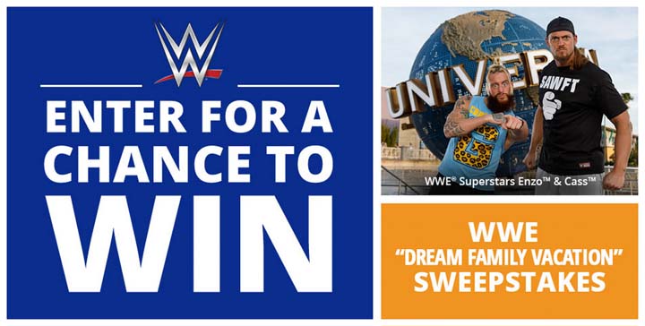 WWE Universal Orlando Dream Family Vacation Sweepstakes