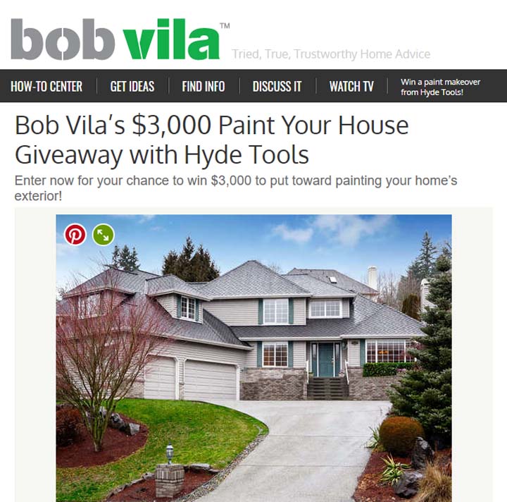 Bob Vila’s $3,000 Paint Your House Giveaway with Hyde Tools