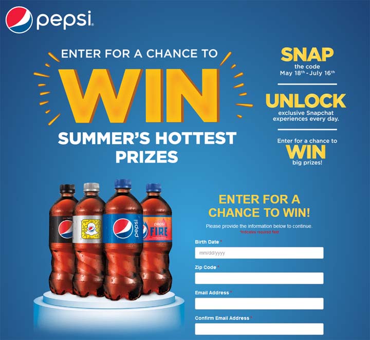 Pepsi Summer Sweepstakes at Walmart