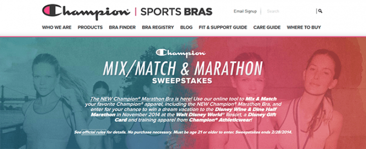 champion sports bras sweepstakes