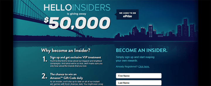 hello insiders sweepstakes