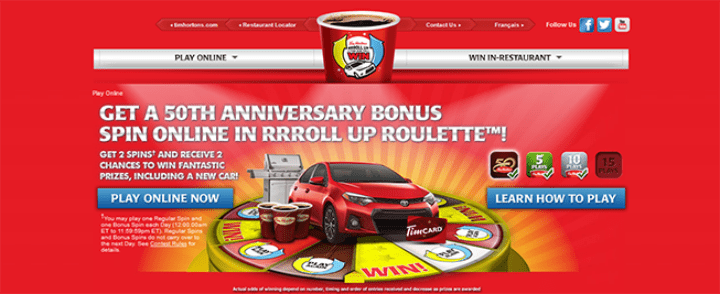 tim hortons rrroll up roulette contest