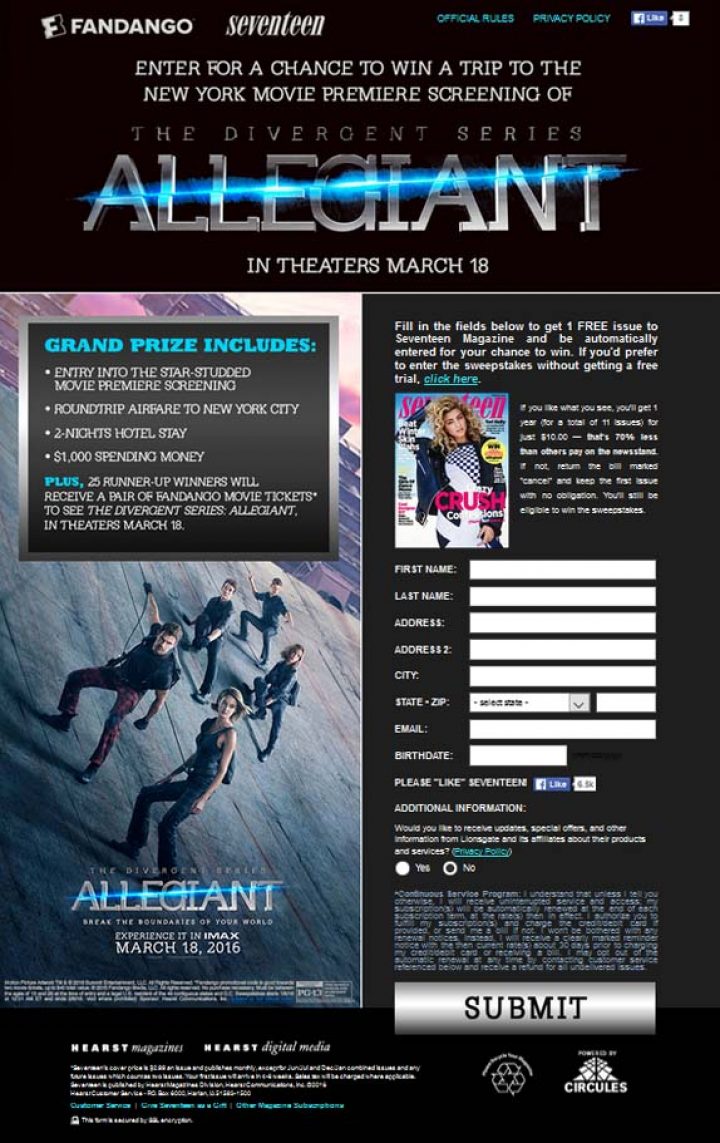 allegiant contest