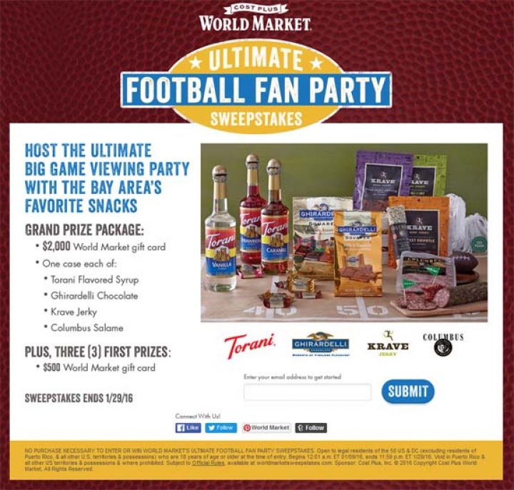 ultimate football fan party sweepstakes