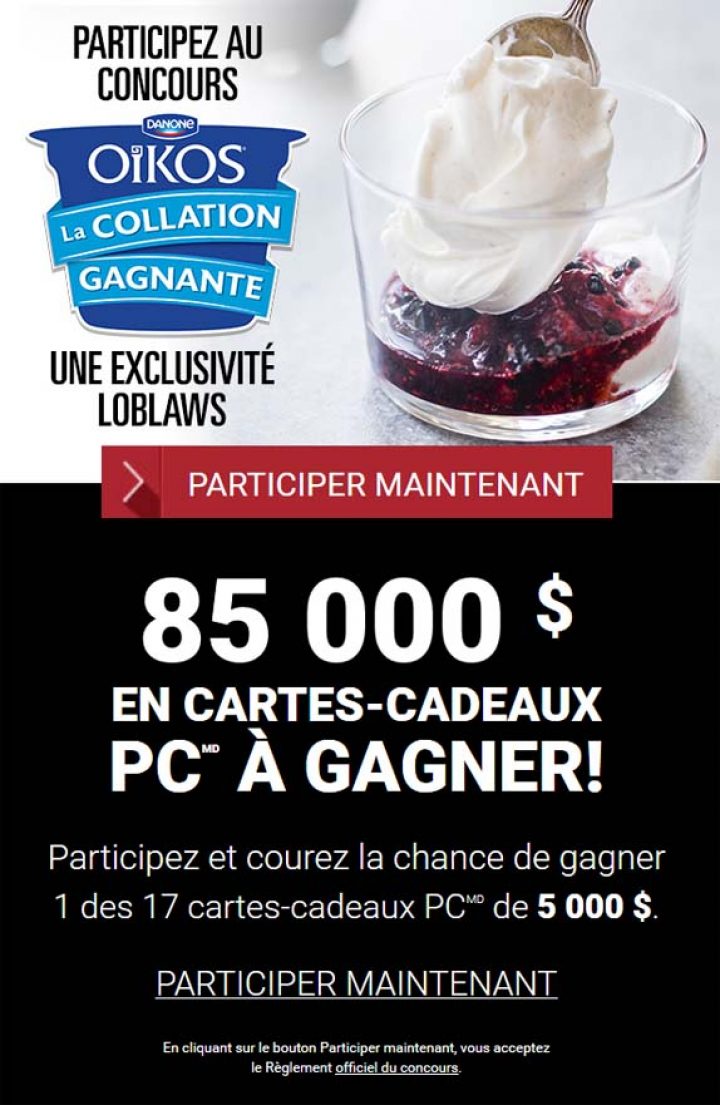 oikos collation gagnante loblaws