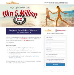 itravel2000 win 5 million petro points