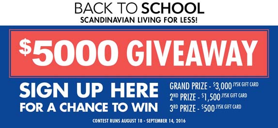 JYSK Back to School $5,000 Giveaway