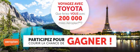 Concours Voyagez avec Toyota