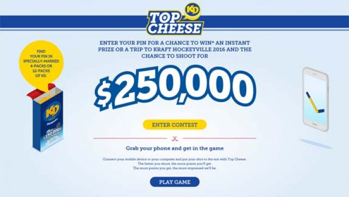 kraft dinner top cheese contest