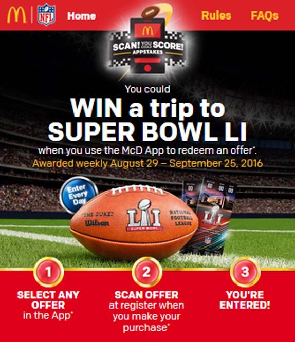 McDonald’s Scan! You Could Score! Appstakes Sweepstakes