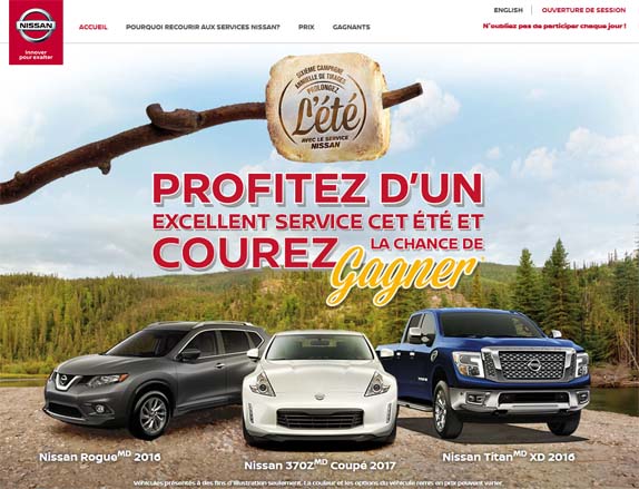 Concours Prolongez l’été avec le service Nissan