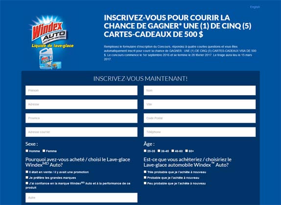 Concours Recochem Windex Carte-cadeaux