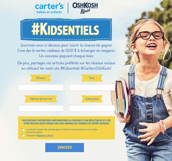 Concours #Kidsentials de Carter’s | OshKosh