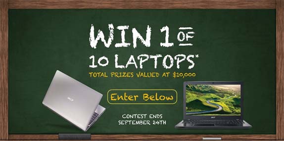 Win 1 of 10 Laptops Contest
