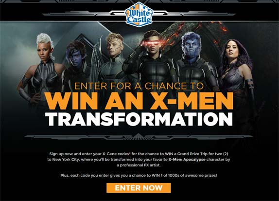 White Castle/X-Men: Apocalypse Sweepstakes