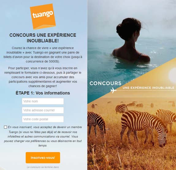 Concours Tuango Une expérience inoubliable!