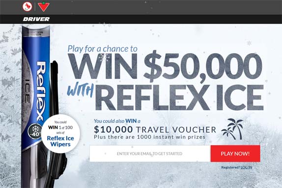 CanadianTire Reflex ICE Wipe and Win Contest
