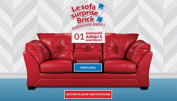 Concours Le sofa surprise Brick, soulevez pour gagner