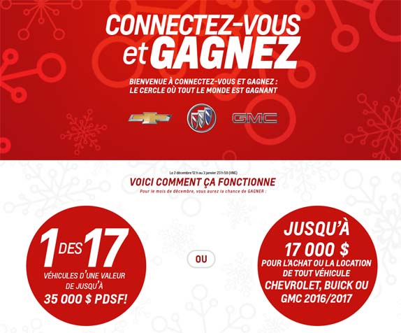 Concours GM Connectez-vous et gagnez