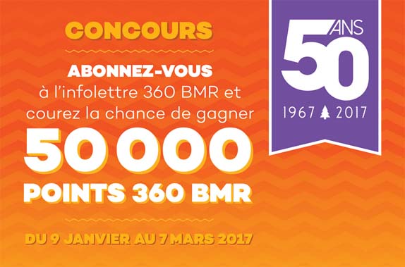 Concours Inscription à l’infolettre 360 BMR