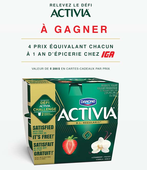 Concours IGA Relevez le défi Activia