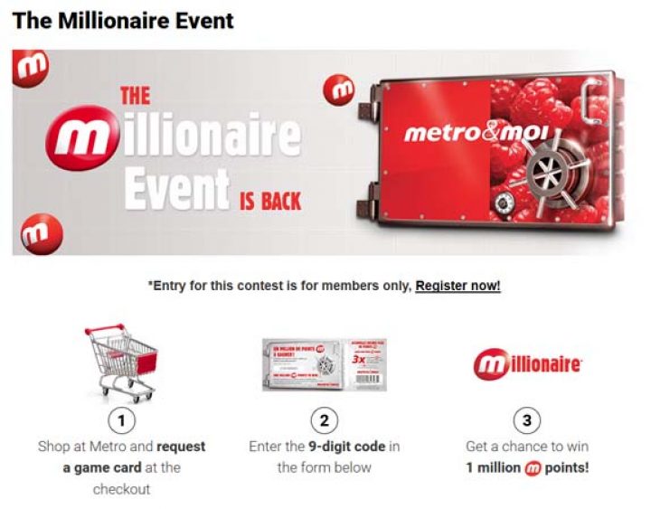 metro millionaire contest