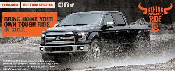 Built Ford Tough Behind the Ride Sweepstakes