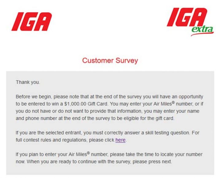 iga survey