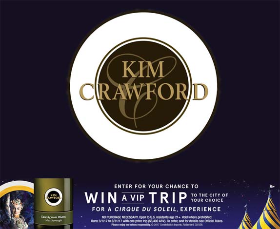 Kim Crawford/Cirque du Soleil VIP Sweepstakes