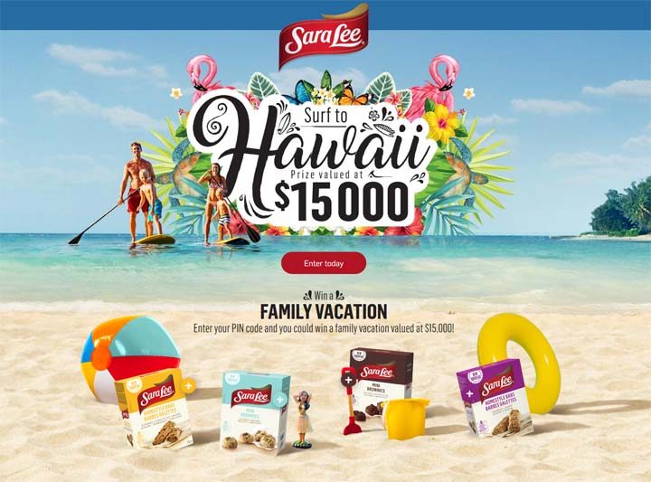 sara lee surf to hawaii contest