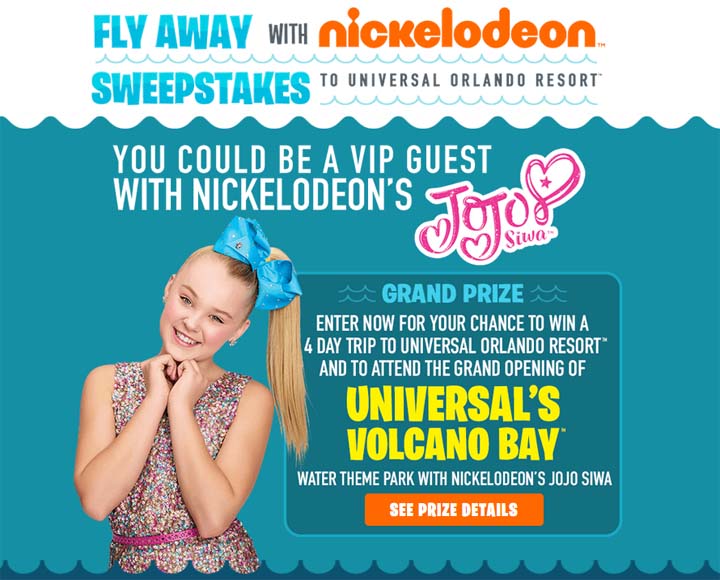 Fly Away with Nick Sweepstakes to Universal Orlando Resort