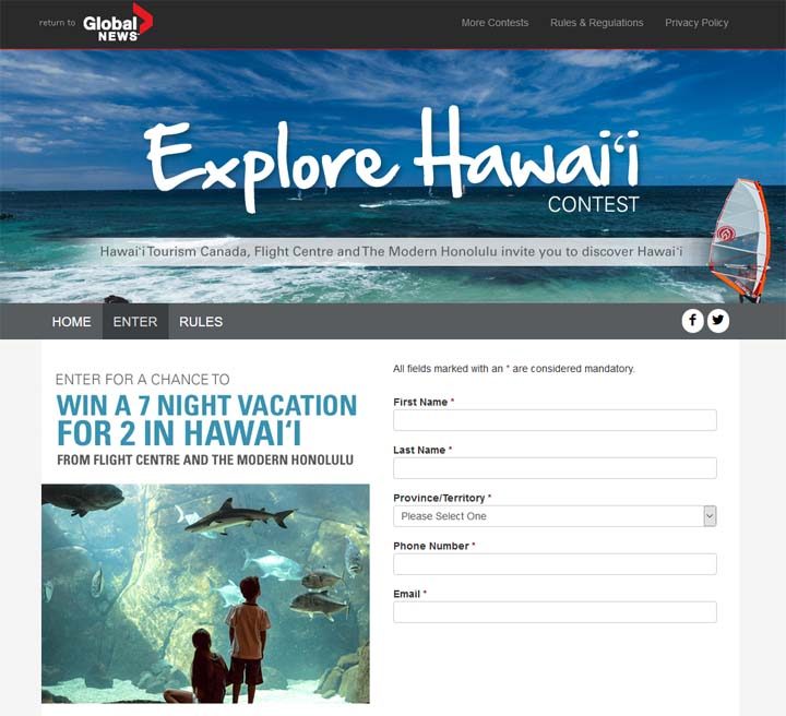 global news explore hawaii contest