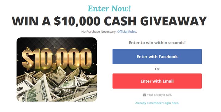 PrizeGrab.com $10,000 Cash Giveaway