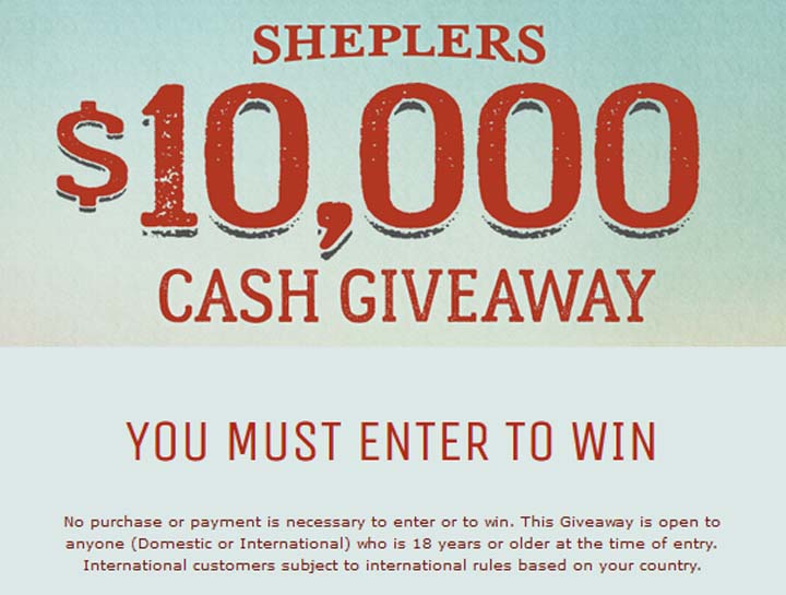 Sheplers $10,000 Cash Giveaway