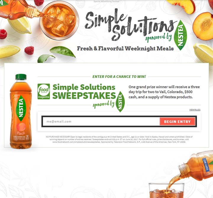 Food Network Magazine Simple Solutions Sweepstakes