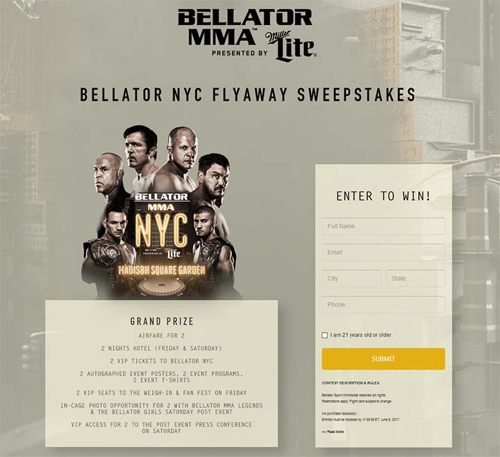 Playboy’s Bellator MMA NYC Fly Away Sweepstakes