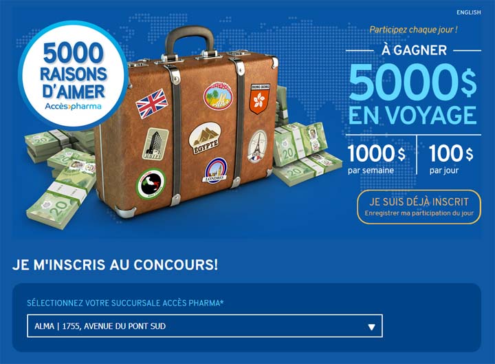 Concours 5 000 raisons d’aimer Accès pharma