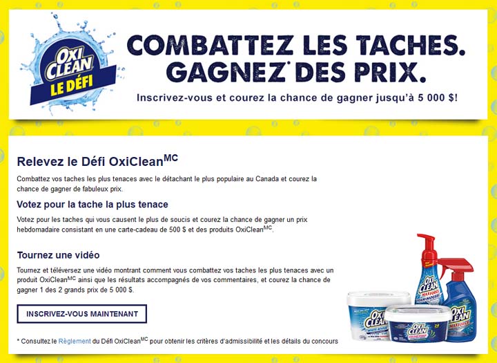 Concours Le défi OxiClean