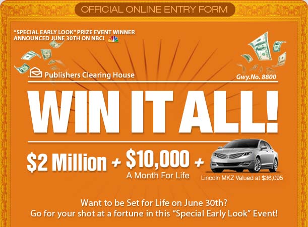 NBC PCH Win It All! Giveaway